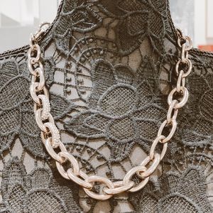 Ann Taylor Loft Dark Silver Large Link Necklace